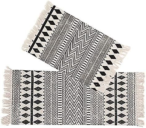 Kingrol 2 Pack Vintage Area Rugs, Cotton Printed Tassels Throw Rugs for Kitchen Living Room Bedro... | Amazon (US)