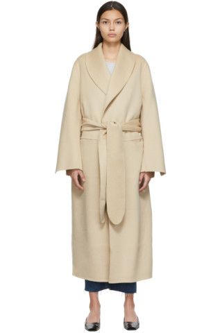 Beige Robe Coat | SSENSE