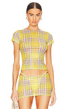 Miaou Mini Tee in Dion Plaid from Revolve.com | Revolve Clothing (Global)