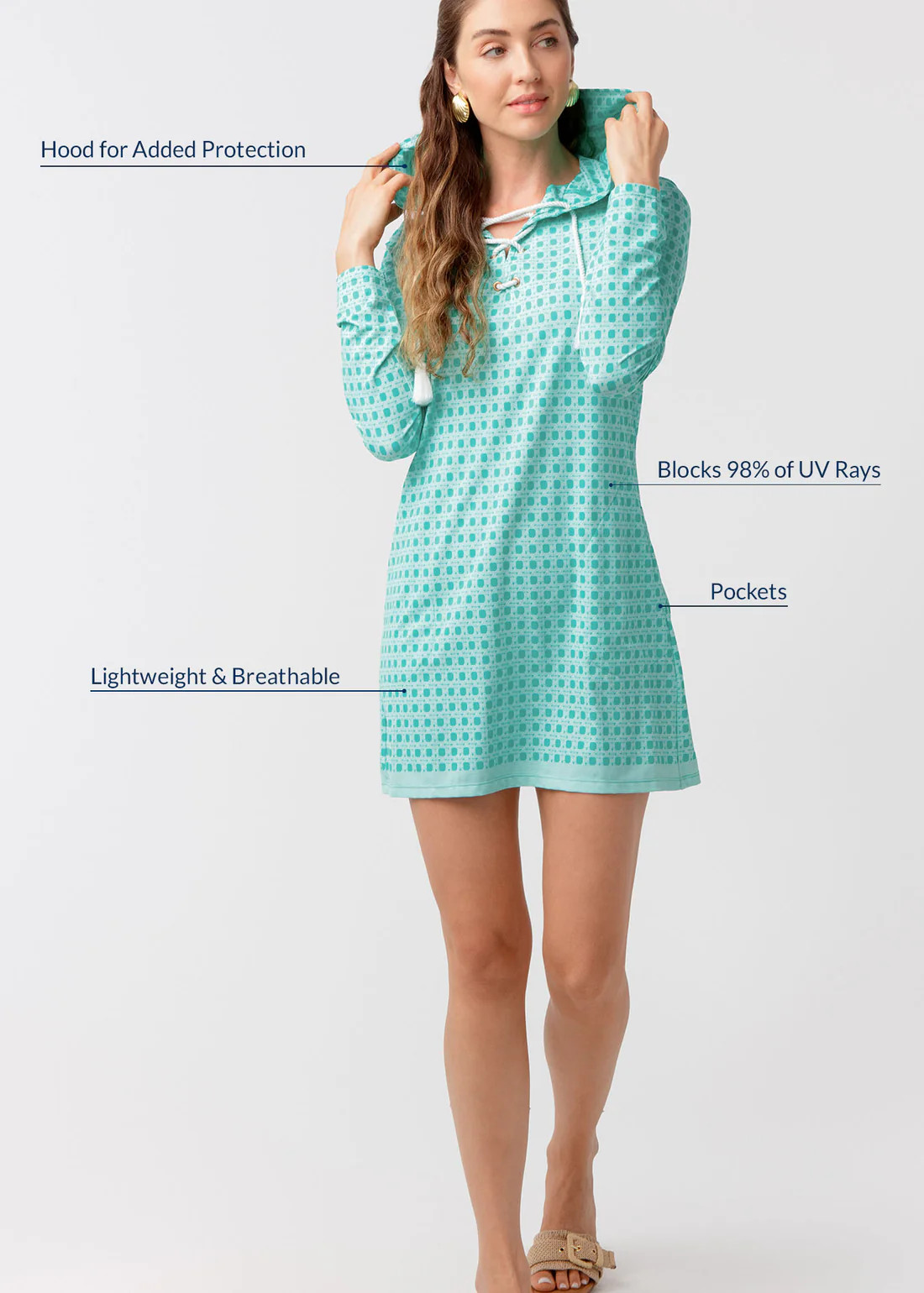 Flora Lace Up Hooded Cover Up | Cabana Life