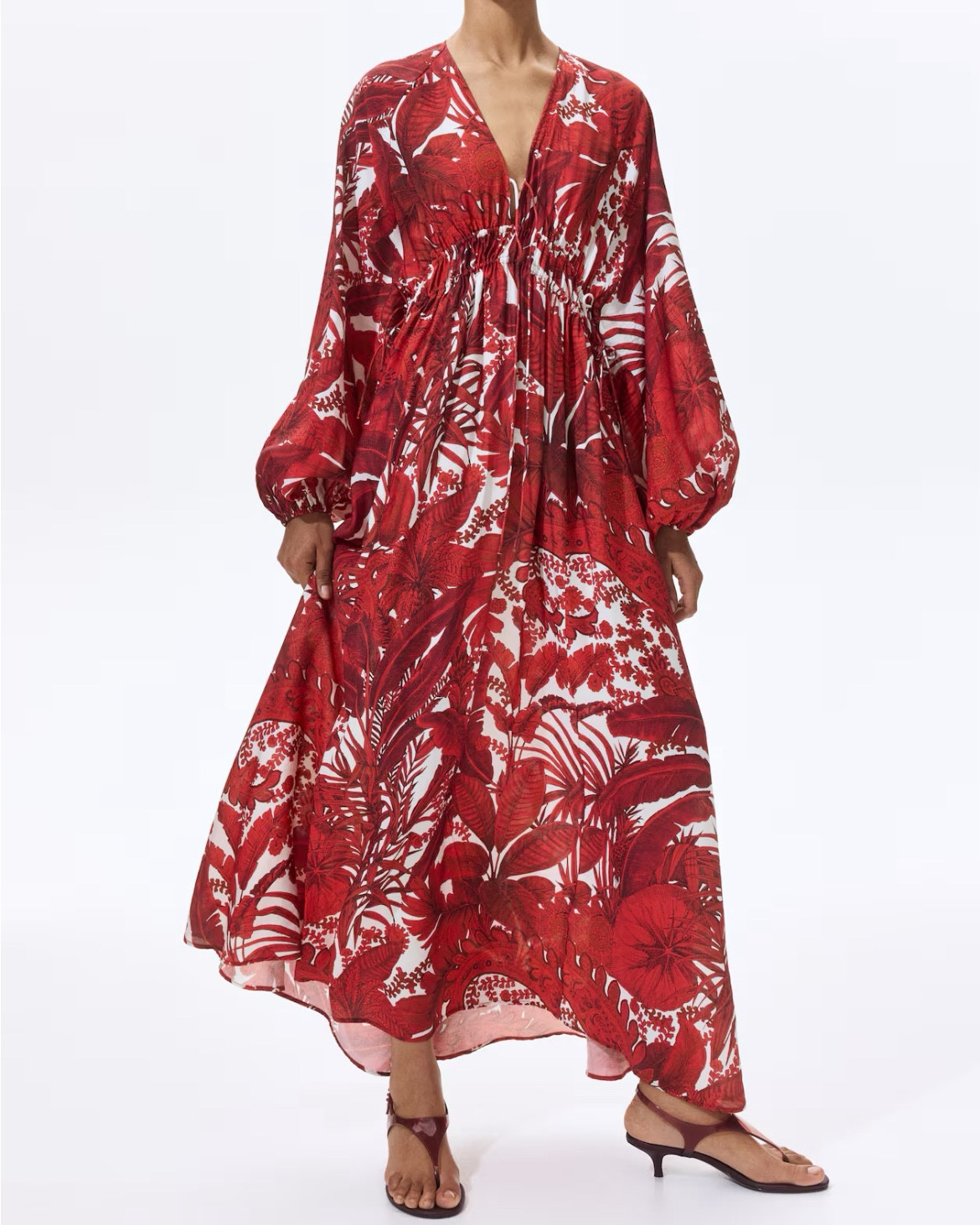 Red and white patterned maxi dress 

#LTKSeasonal