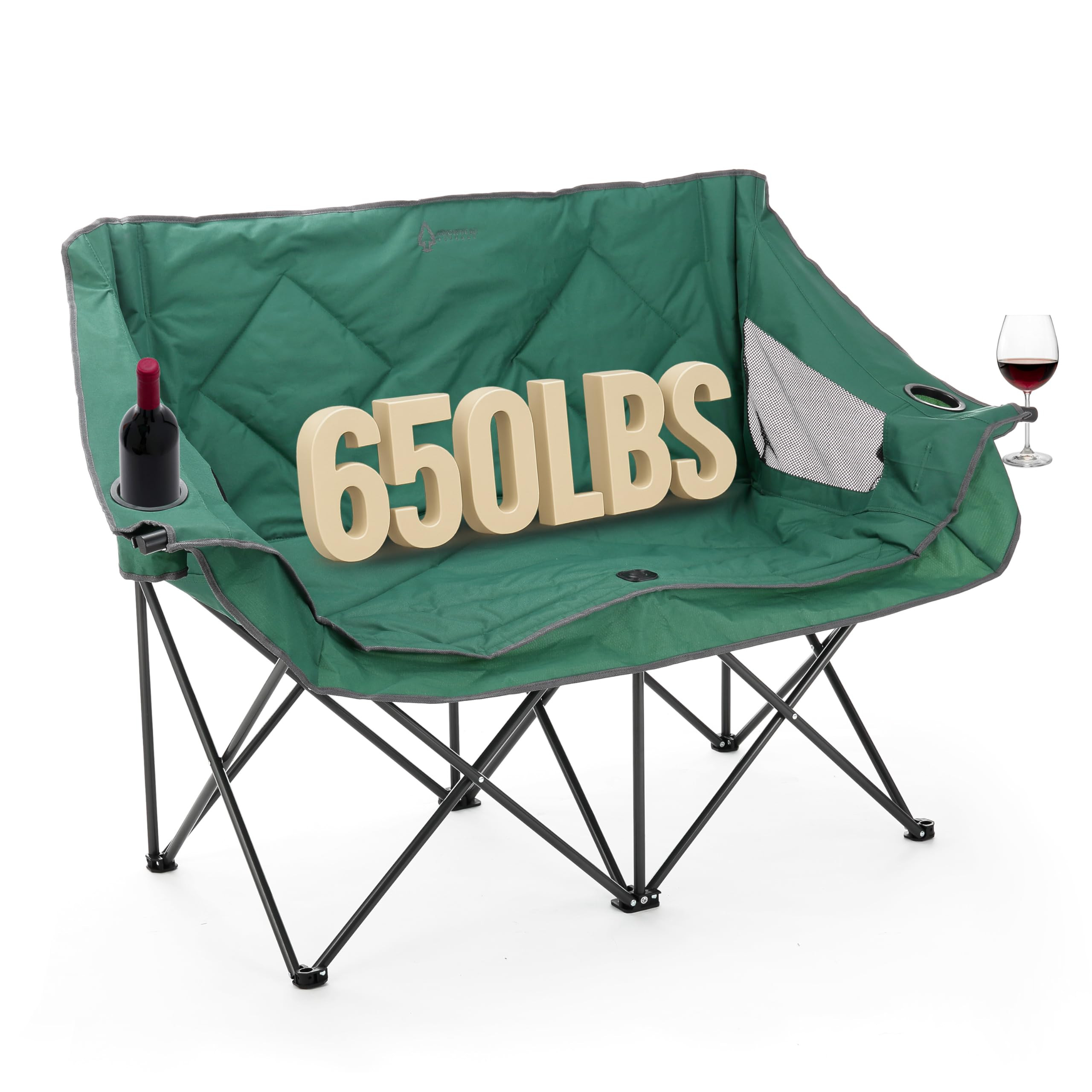ARROWHEAD OUTDOOR Portable Folding Double Duo Camping Chair Loveseat w/ 2 Cup & Wine Glass Holder... | Amazon (US)
