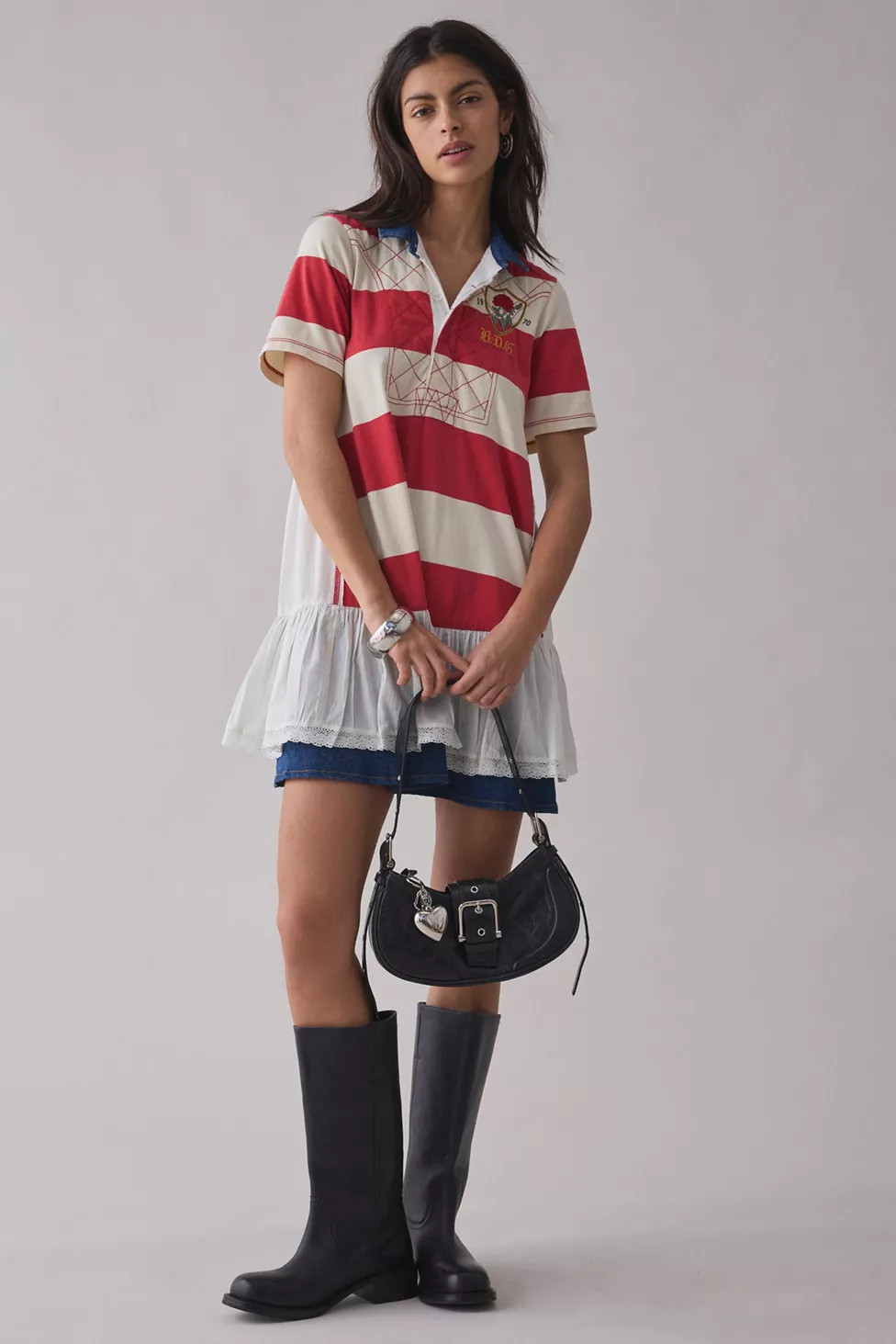 BDG Busy Polo Tiered Shift Mini Dress | Urban Outfitters (US and RoW)