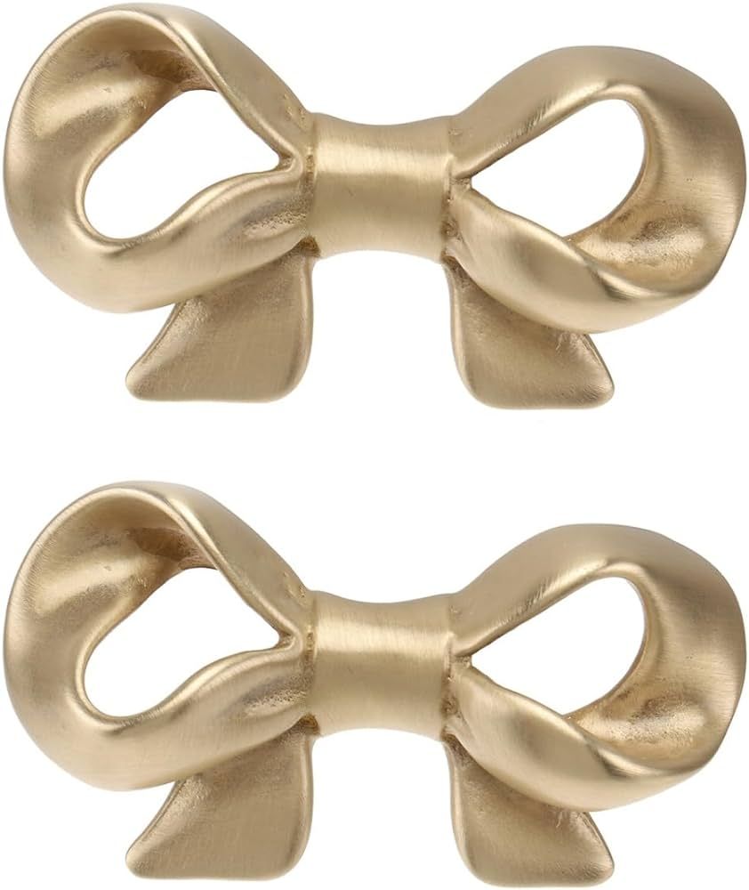 2pcs Bow Handle Decorative Knobs Bow Knobs Dresser for Girls Bow Shaped Drawer Knobs Single Hole ... | Amazon (US)