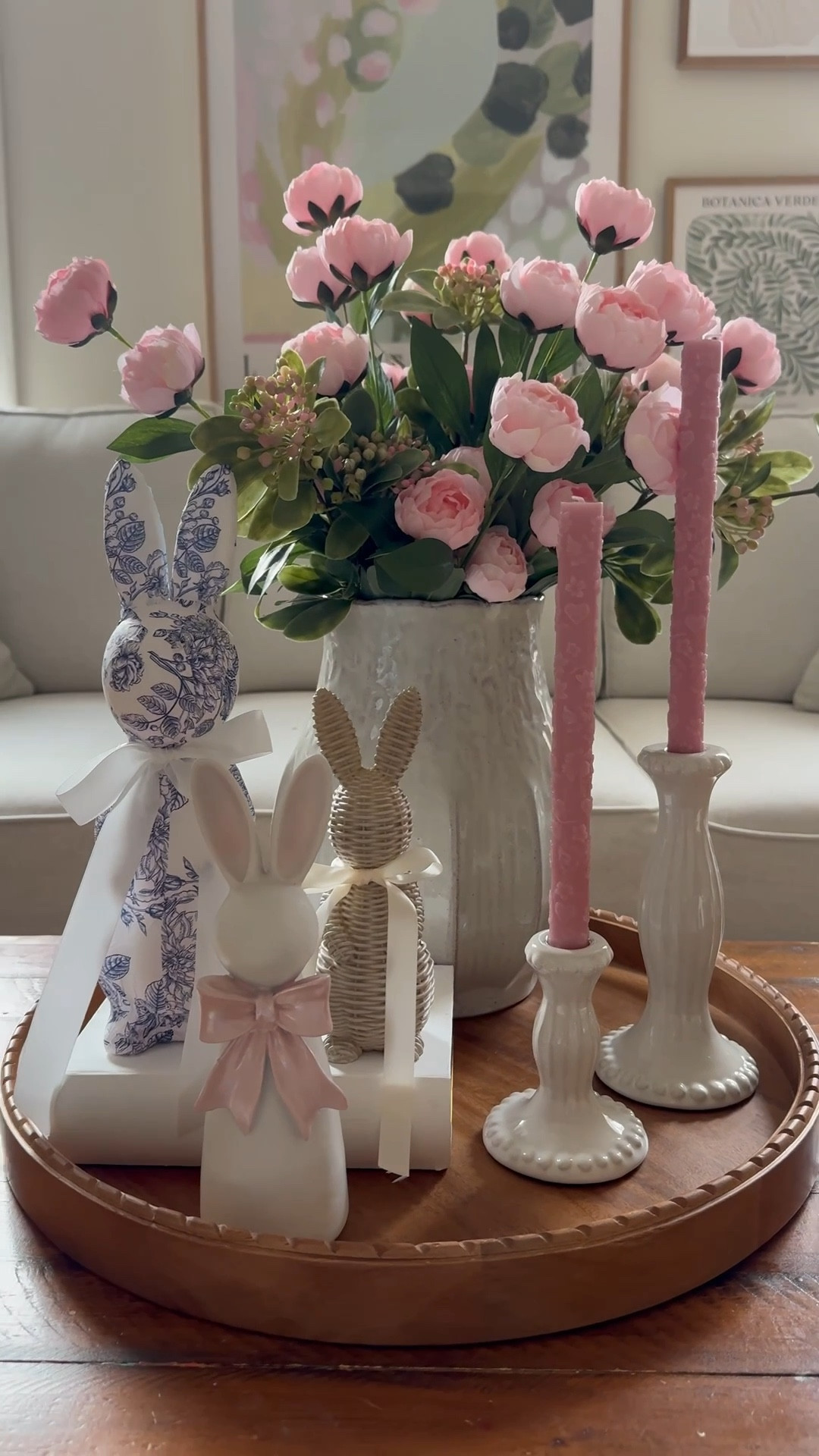 I saw this new light pink version of the viral peony stems @michaelsstores and it inspired me to put together this spring centerpiece! I love these bunnies together too and it makes me so excited because after Christmas, Easter and spring decor are my favorite!

#LTKHome #LTKFindsUnder50 #LTKSeasonal