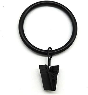40 PCS Black Curtain Rings with Clips 1.5-Inch Inner Diameter, Black Curtain Rings, Drapery Curta... | Amazon (US)