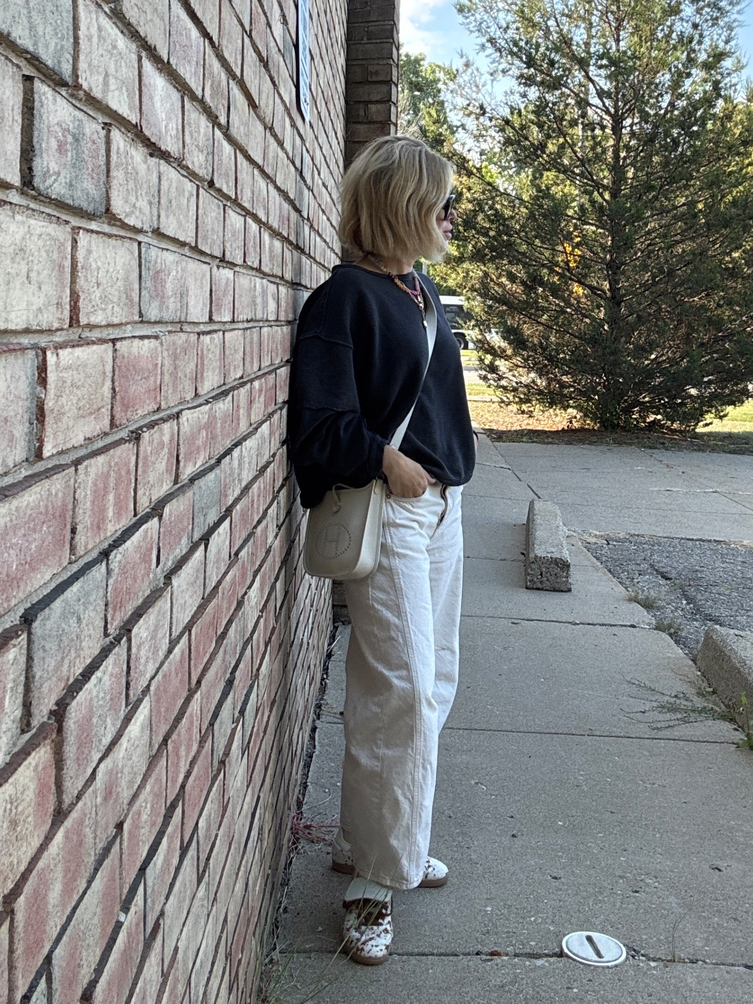 Free people top in size small and barrel jeans in size 27, plus cow print shoes, Amazon bead necklace and these cool sunnies!

#LTKStyleTip #LTKShoeCrush #LTKOver40