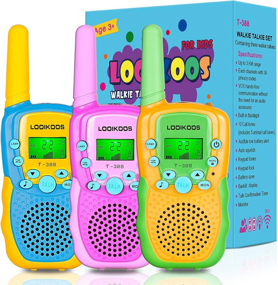LOOIKOOS Walkie Talkies for Kids, 3 KMs Long Range Walky Talky Radio Kid Toy Gifts for Boys and G... | Amazon (US)