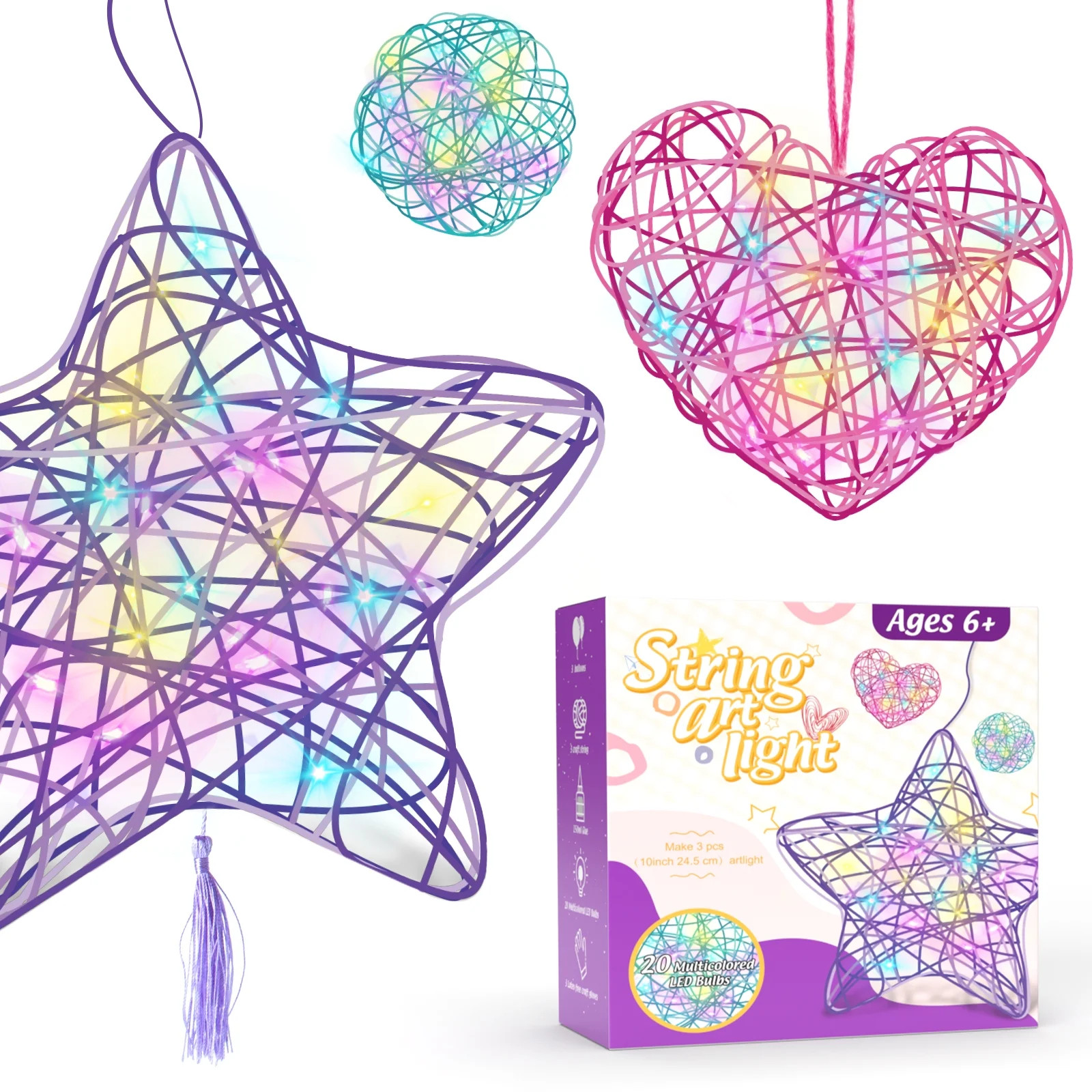 Seckton Arts and Crafts for Kids Ages 6-12, 3 Pack 3D String Art Kit for Girls,Christmas Birthday... | Walmart (US)