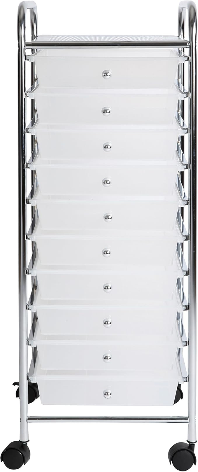 Finnhomy 10 Drawer Rolling Cart, Storage Rolling Carts with Semi-Transparent White Drawers, Organ... | Amazon (US)