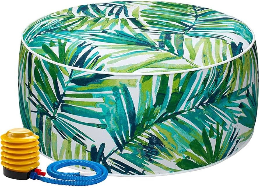 Magpie Fabrics Inflatable Stool Ottoman Pouf D20 xH9, Outdoor Water Repellent Round Footrest Foot... | Amazon (US)