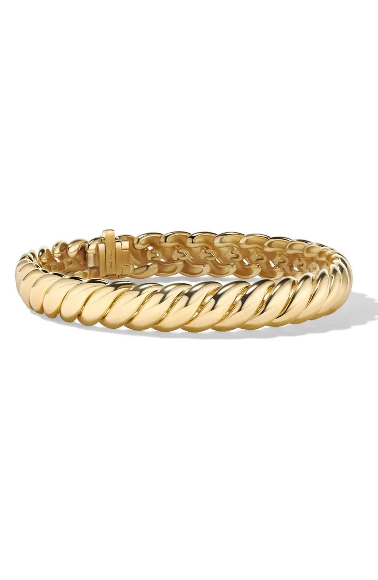 David Yurman Sculpted Cable Bracelet in 18K Yellow Gold, 8.5mm | Nordstrom | Nordstrom