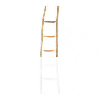 Hello Honey® 6ft. Natural & White Boho Wood Decorative Blanket Ladder | Michaels Stores