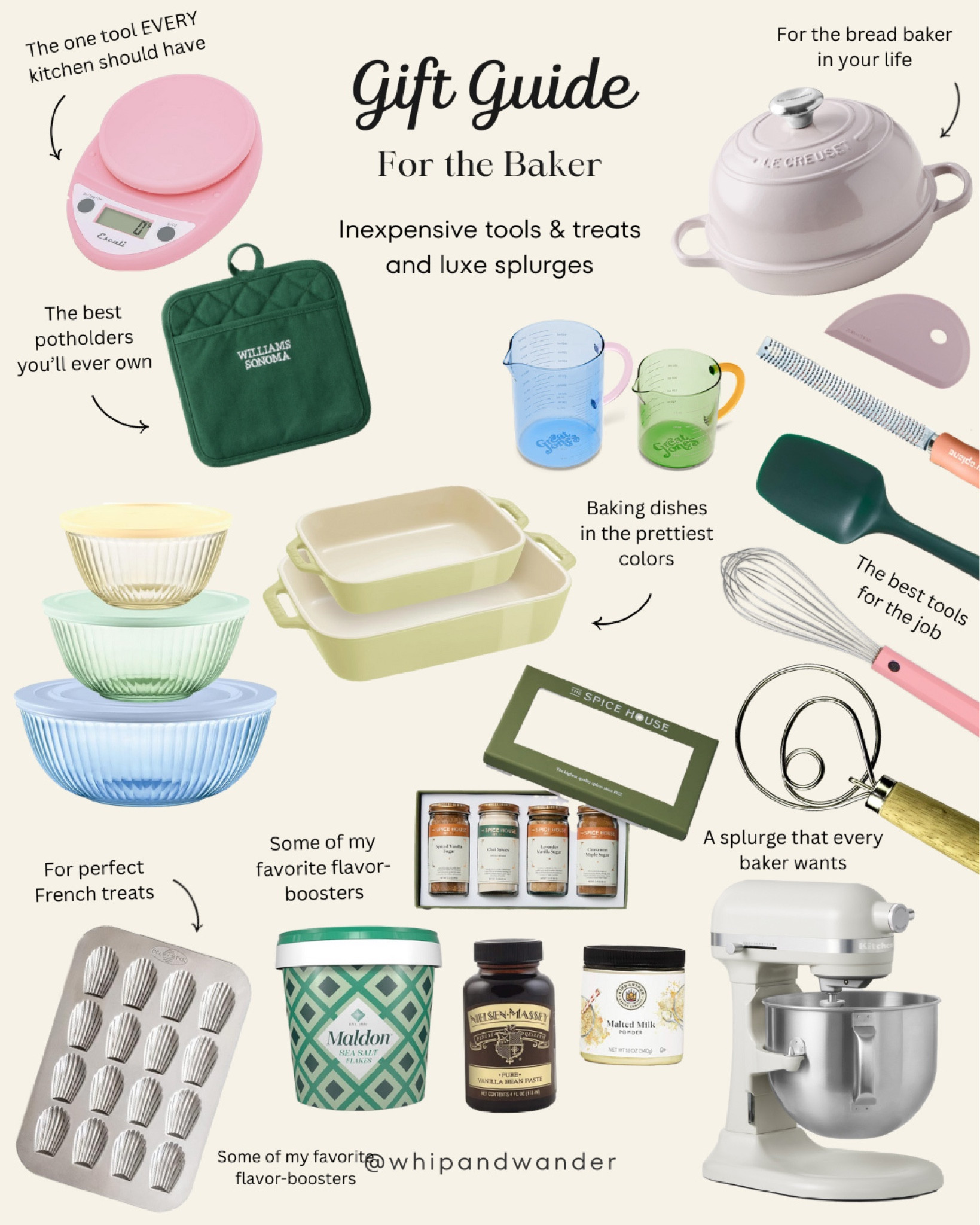 🎁 For the friend who always smells like cookies or the family member who is the reason you’re obsessed with cake: my Gifts for the Baker guide has everything they’ll love! 🥖✨ From the ultimate Le Creuset cast-iron bread oven and a trusty KitchenAid mixer to fun finds like colorful Pyrex bowls and a pink kitchen scale, these gifts are both practical and pretty. 🧁 Don’t forget to check out the best potholders ever (seriously), a madeleine pan for those fancy treats, and a few flavor boosters that take baking to the next level. 🥰 Tap to shop for your favorite baker! 🍰

#LTKHoliday #LTKGiftGuide