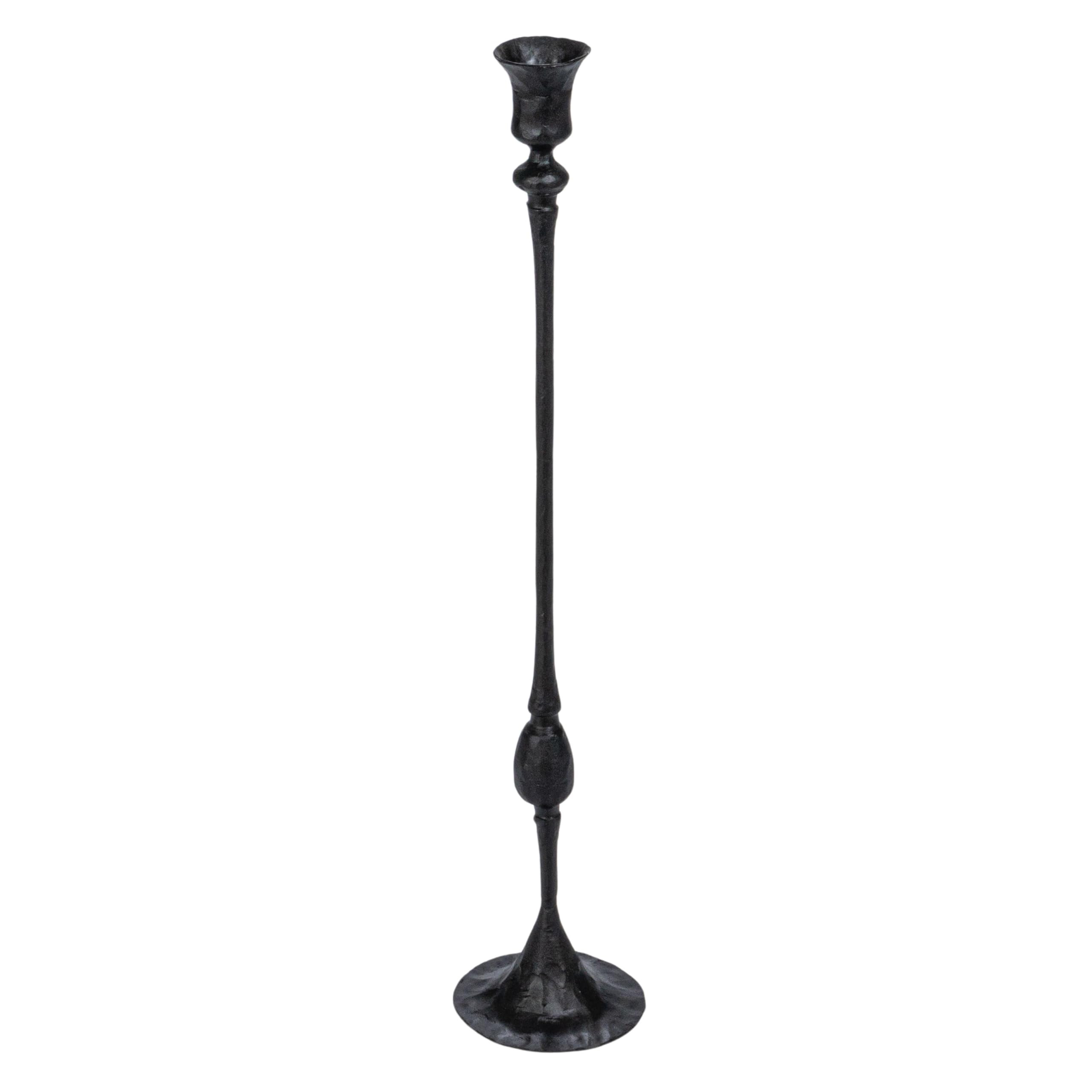 Creative Co-Op Tall Decorative Hand-Forged Metal Taper Holder, Black | Amazon (US)