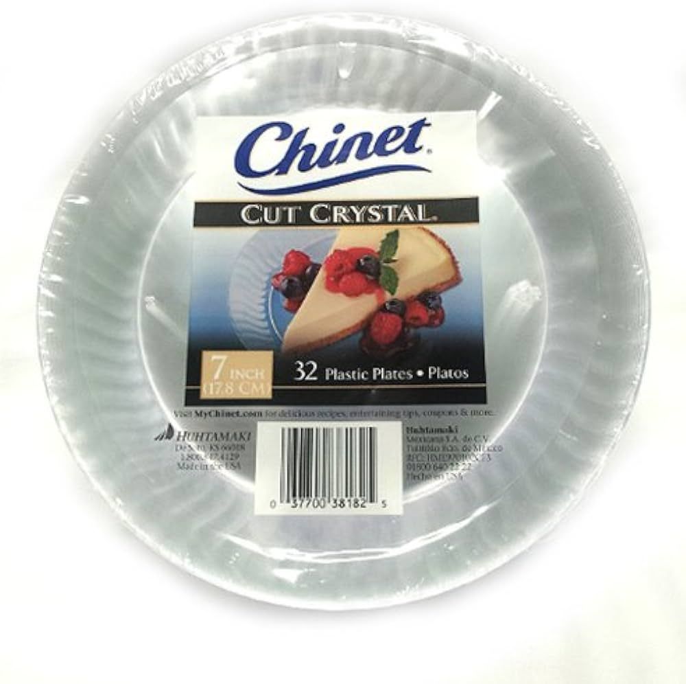 Chinet Cut Crystal Clear Plastic 7 inch Plates 32 ct. | Amazon (US)