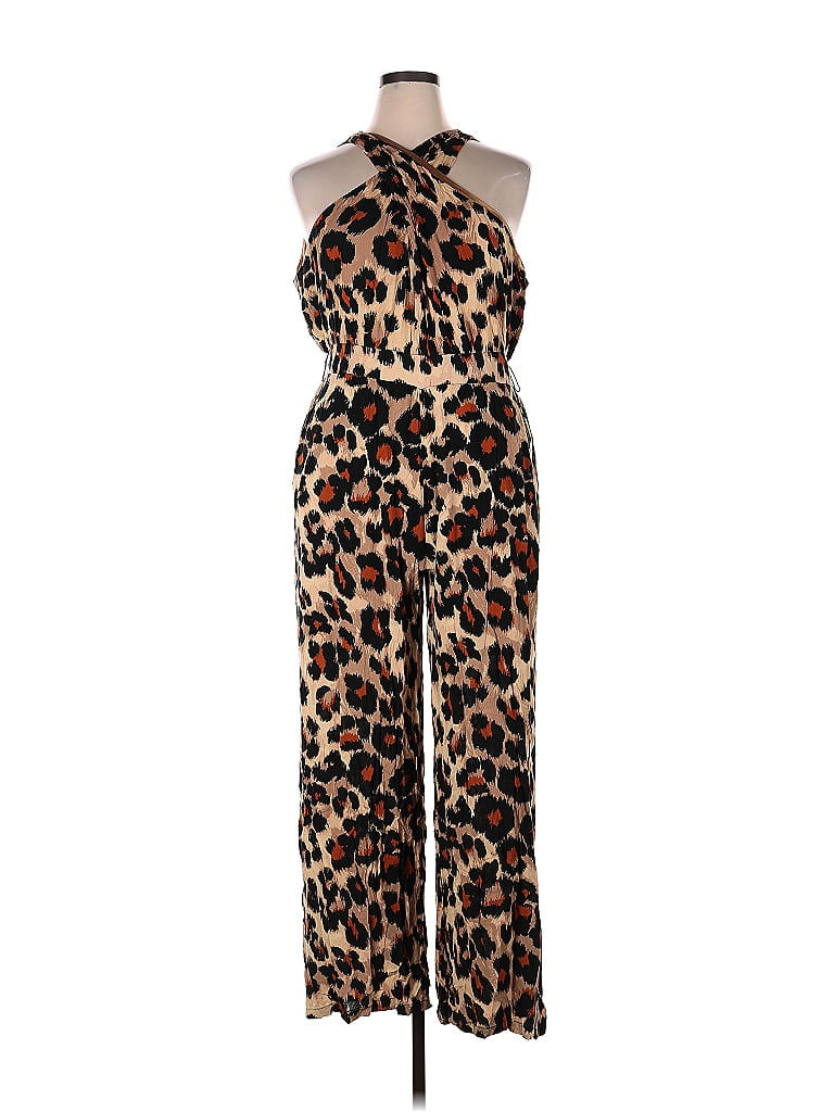NY & C Jumpsuit: Brown Zebra Print Jumpsuits - Size X-Large | ThredUp