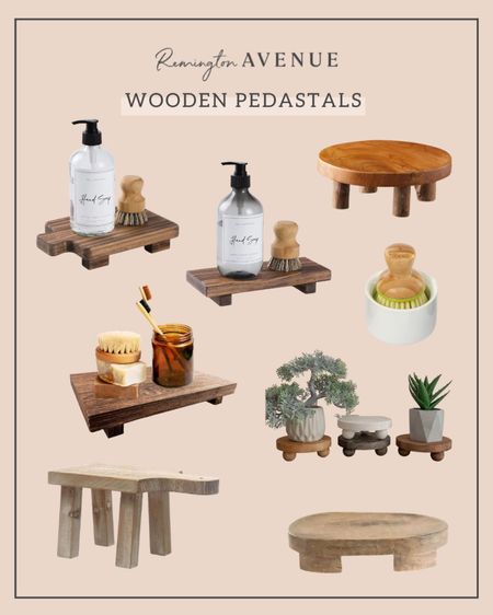 I have one of these little wooden pedestals in my new basement bathroom reno. I like to use them by sinks to put scrub brushes or soap on!

#homedecor

#LTKunder50 #LTKFind #LTKhome