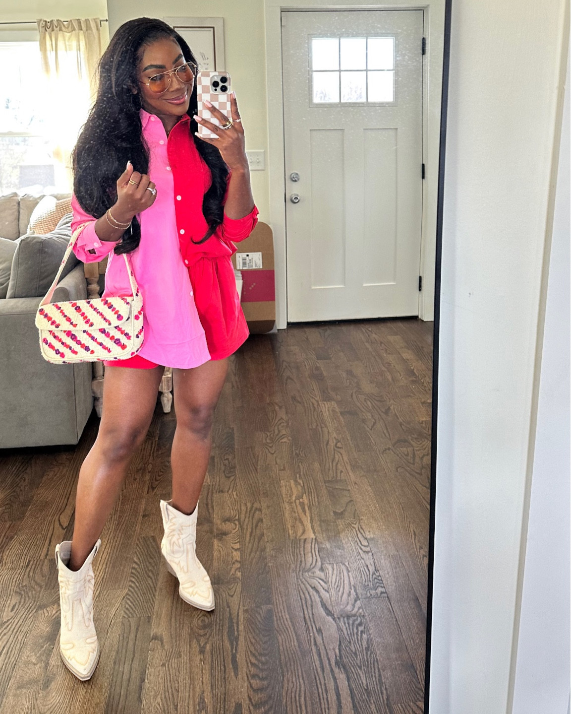 (WILEY15) for 15% off! 
Shirt + short set: size medium 

Matching set, two toned set, vacation outfit, spring outfit, summer outfit, button down shirt, casual outfit, everyday outfit, Whitney wiley, buddy love, white boots, cowgirl boots, cowboy boots, short boots, clear sunglasses, summer sunglasses, diff eyewear, spring accessories, summer accessories 

#LTKFestival #LTKfindsunder100 #LTKsalealert