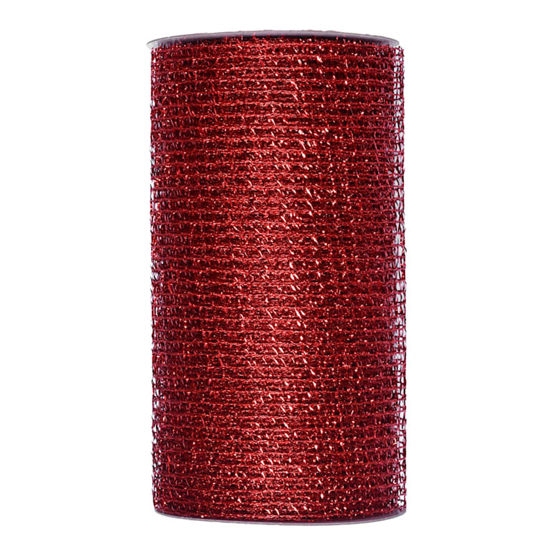 6" Red Mesh Ribbon, 10yd | At Home