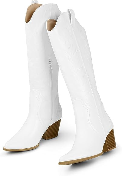 Arromic Cowgirl Boots for Women, Western Cowboy Boots for Women Knee High Tall Pointed Toe Embroi... | Amazon (US)