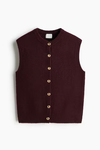 H & M - Fine Knit Vest - Burgundy | H&M (AU)