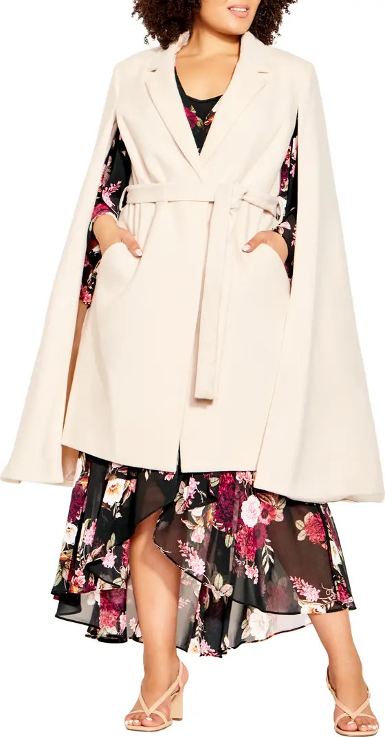 City Chic Belted Cape Coat | Nordstrom | Nordstrom