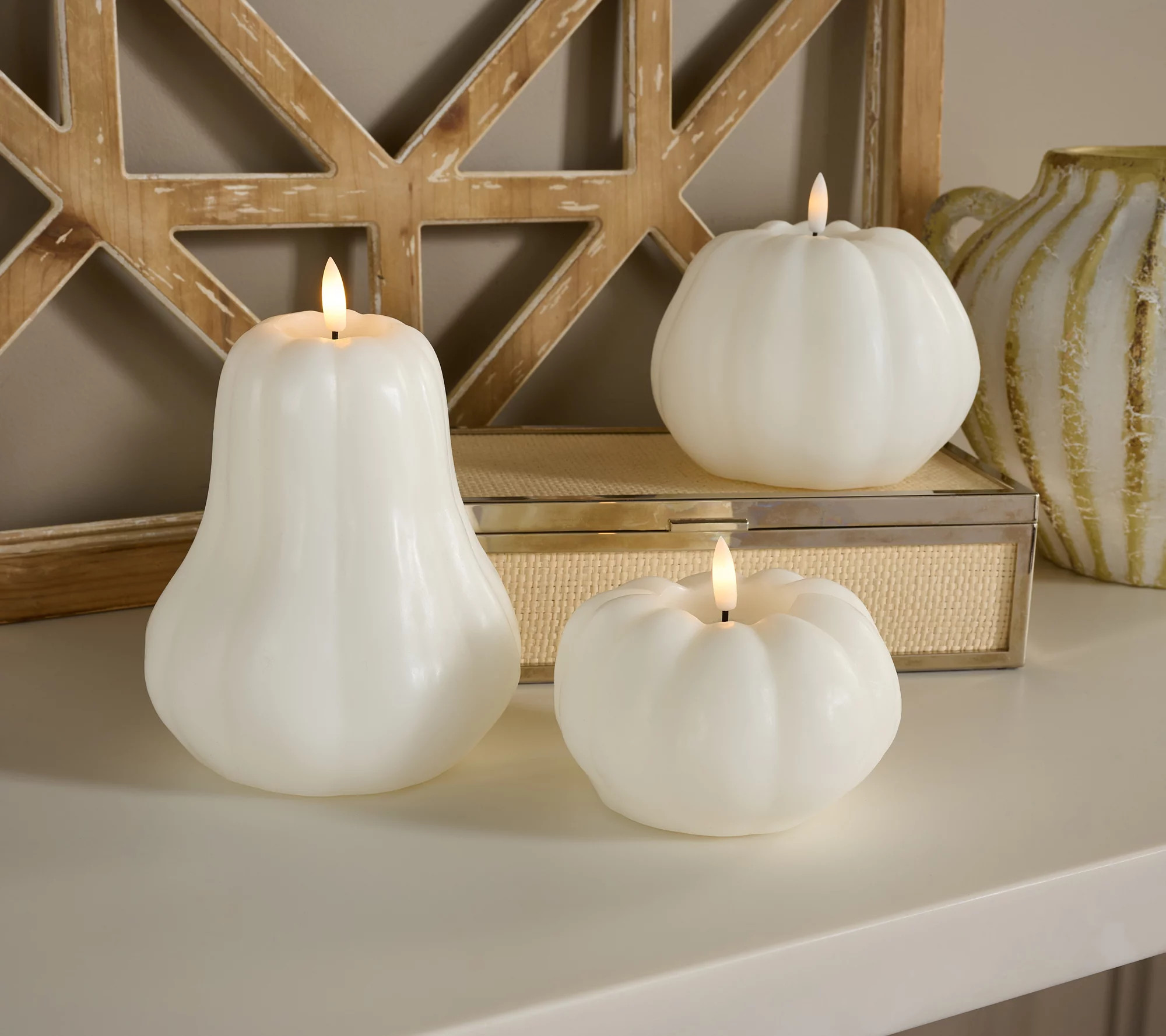 Home Reflections Flameless Set of 3 Mini Pumpkins - QVC.com | QVC