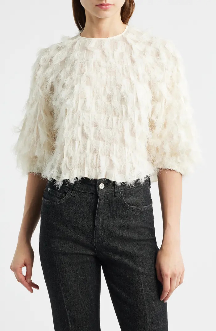 BOSS Baima Feather Jacquard Top | Nordstrom | Nordstrom