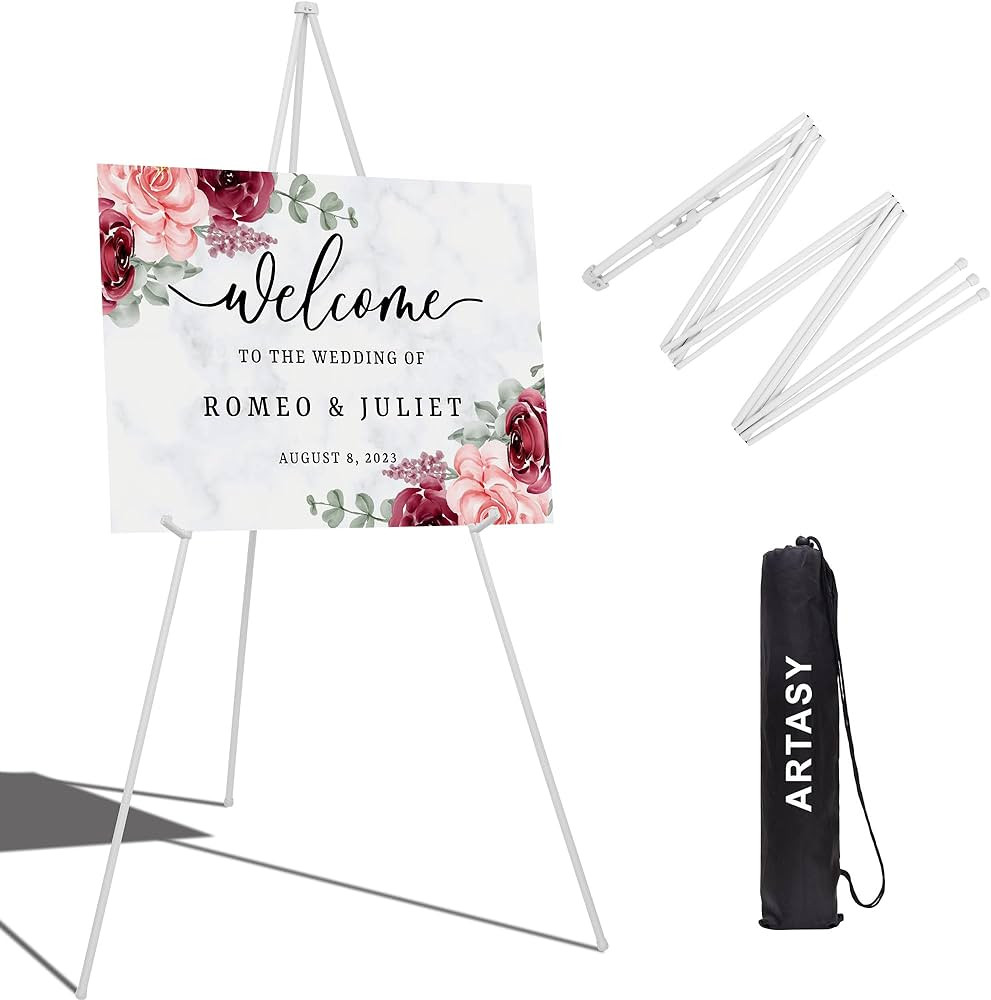ARTASY 63" Easel Stand for Wedding Signs, Posters, Portable Artist Easel for Painting Canvas, Tri... | Amazon (US)