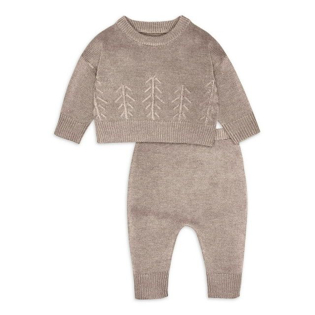 Modern Moments by Gerber Baby Boy Pullover Sweater Set, 2-Piece, Sizes 0/3M-24M | Walmart (US)