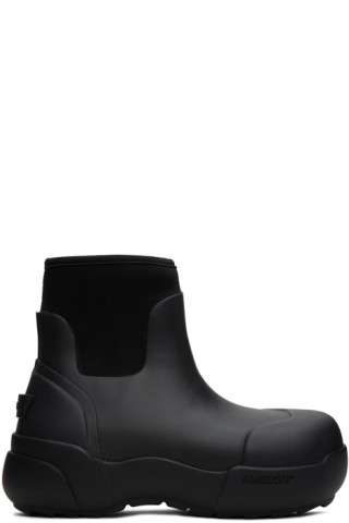 Black Rubber Boots | SSENSE