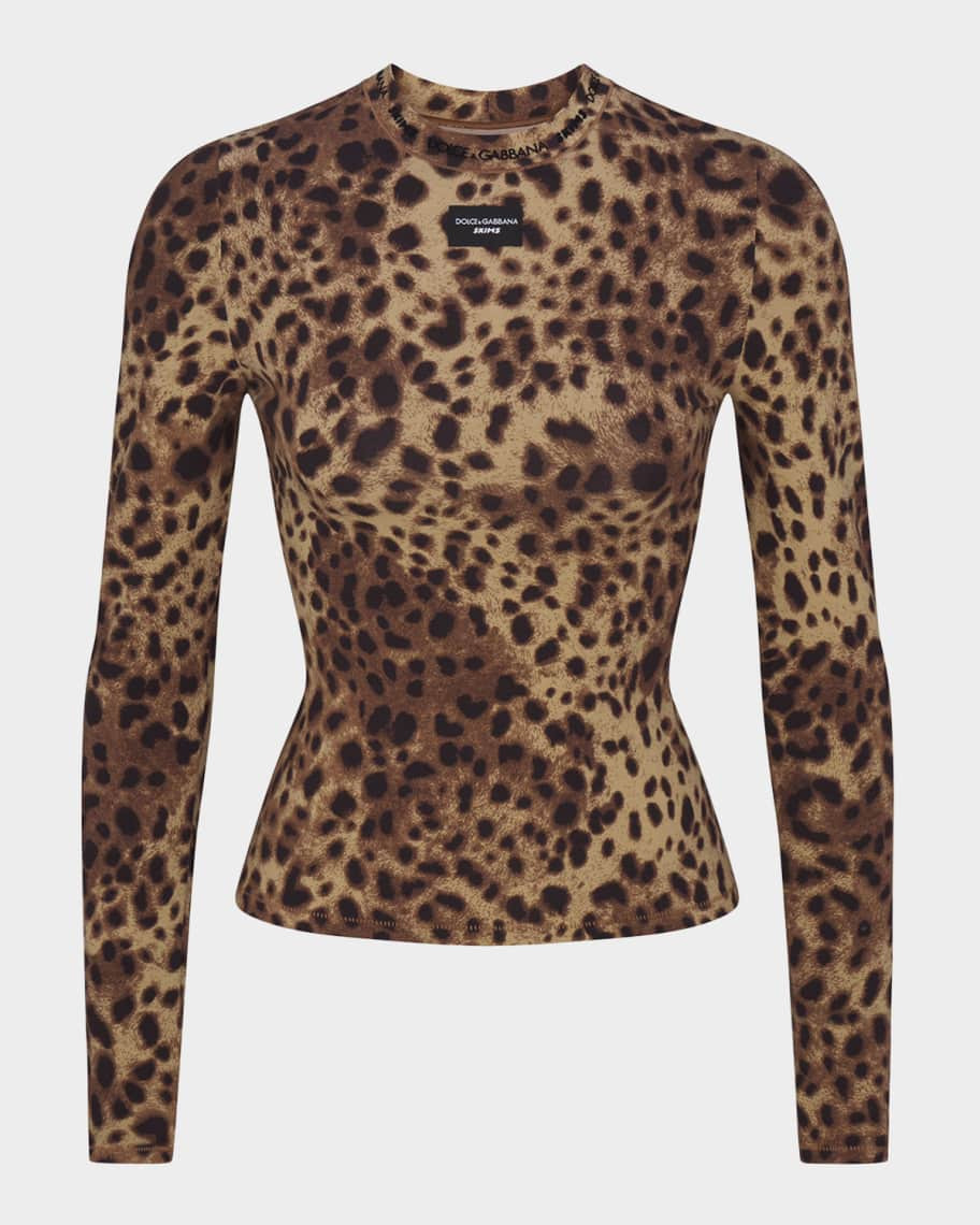 Dolce&Gabbana x SKIMS Cotton Jersey Long-Sleeve T-Shirt | Neiman Marcus