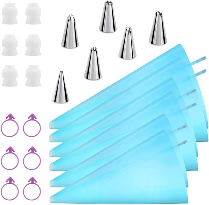 Reusable Piping Bags and Tips Set, Cake Decorating Tools with Icing Pastry Bags, Icing Bags Tips,... | Amazon (US)