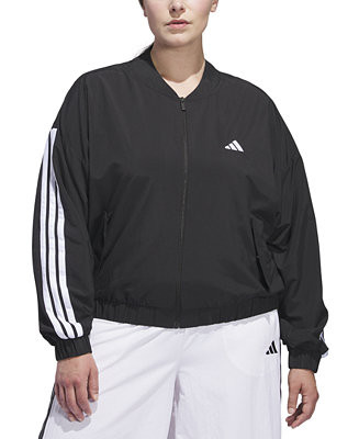 Plus Size Woven Logo Windbreaker Bomber Jacket | Macy's