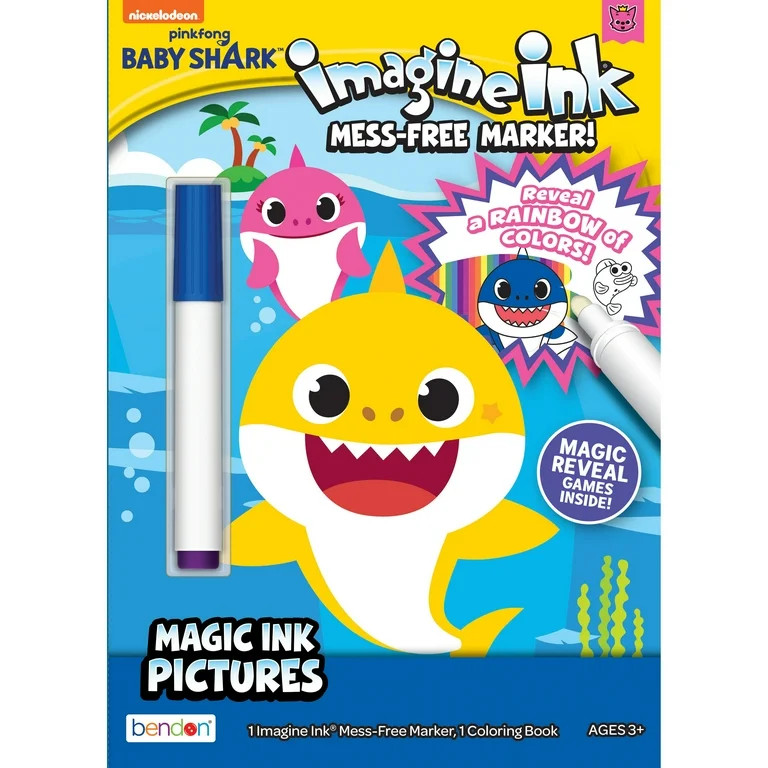 Nickelodeon Baby Shark 10 Page Imagine Ink Mess Free Coloring Book, by Bendon, Paperback | Walmart (US)