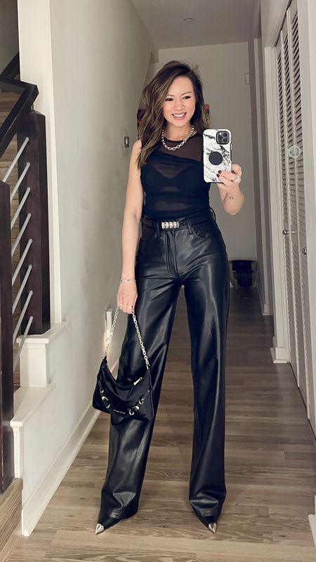 Concert outfit 🎶 I love this layered sheer bodysuit! So chic and only $50! Styled with the leather pants I’ve been wearing on repeat! 

Concert outfit, date night outfit, all black outfit, bodysuit, leather pants, spring outfit, summer outfit, The Stylizt 




#LTKstyletip #LTKfindsunder100 #LTKfindsunder50
