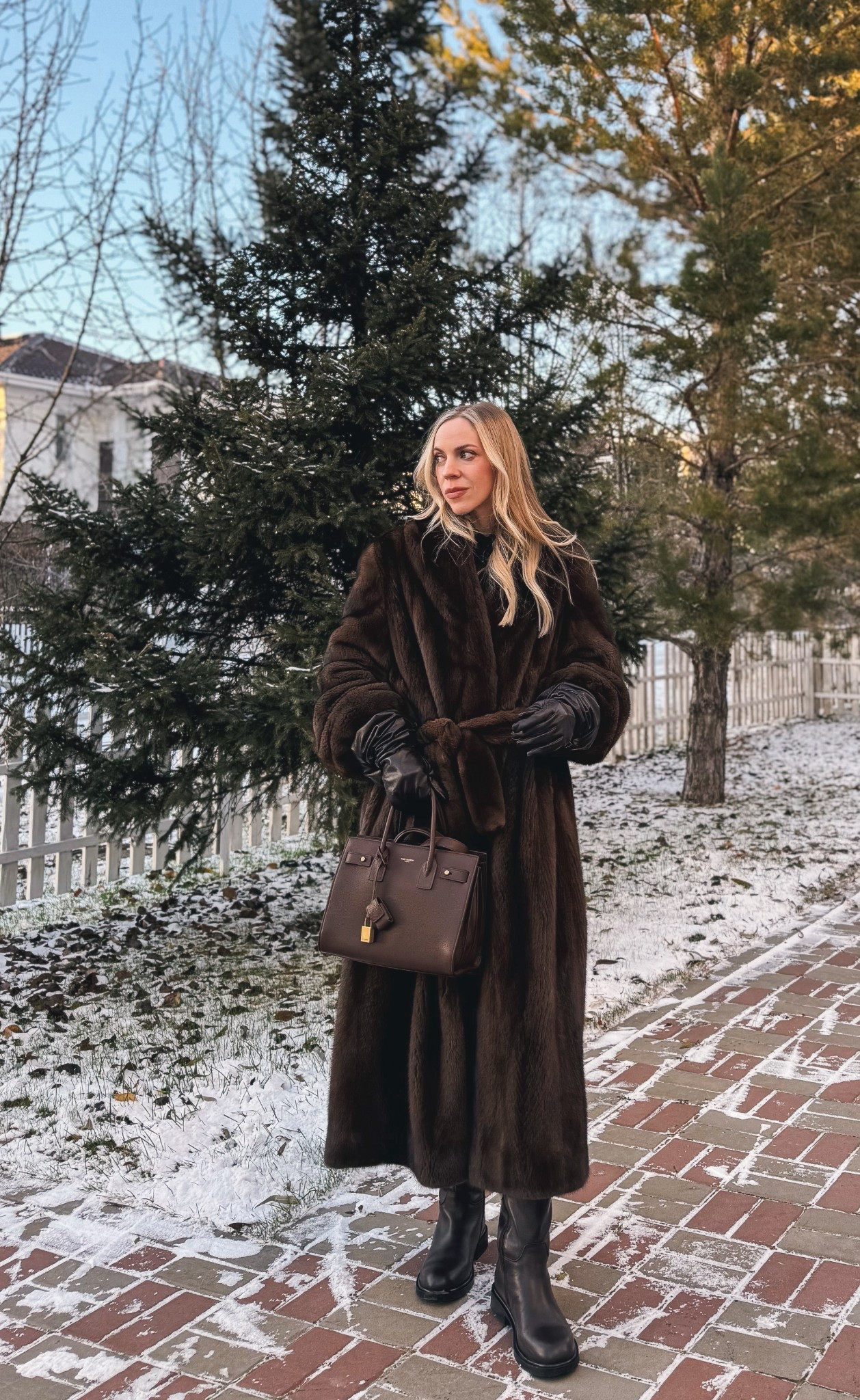 Brown mink coat, long brown fur coat, long brown leather gloves, chocolate brown riding boots, winter outfit  

#LTKHoliday #LTKSeasonal #LTKOver40