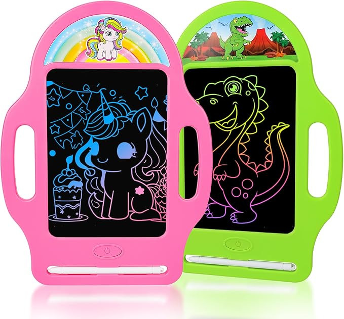 LCD Writing Tablet for Kids 2 Pack, Dinosaur & Unicorn Doodle Board for Ages 2-6 – Erasable Dra... | Amazon (US)
