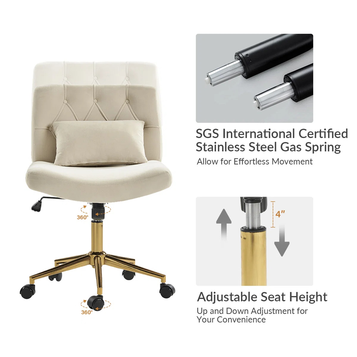 Mercer41 Guitarra Modern Polyester Tilting Criss Cross Office Chair with Pillow & Reviews | Wayfa... | Wayfair North America