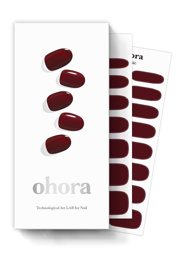 ohora Semi Cured Gel Nail Strips (N Classic Burgundy) - Red, Solid, Works with Any UV/LED Lamps, ... | Amazon (US)