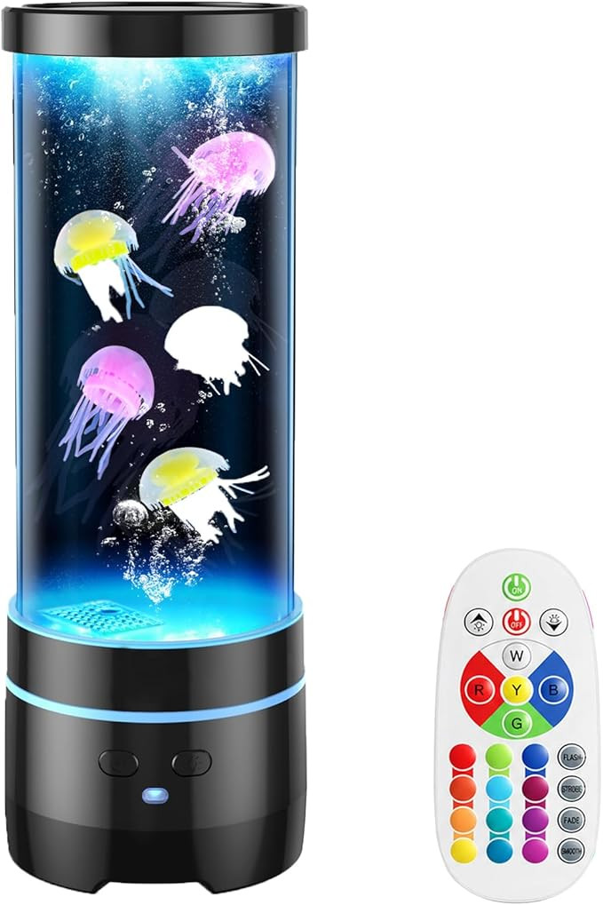 Jellyfish Lamp with Bluetooth Speaker and White Noise, 17 Color Floating Jelly Fish Tank Aquarium... | Amazon (US)