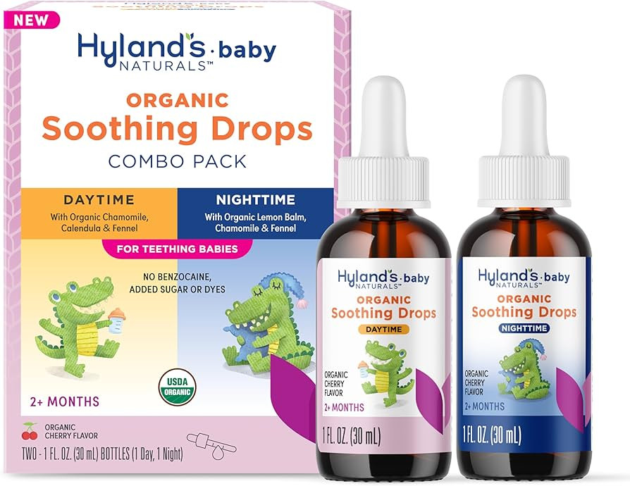 Hyland's Baby Organic Daytime and Nighttime Soothing Drops Combo Pack, Drops for Oral Discomfort,... | Amazon (US)