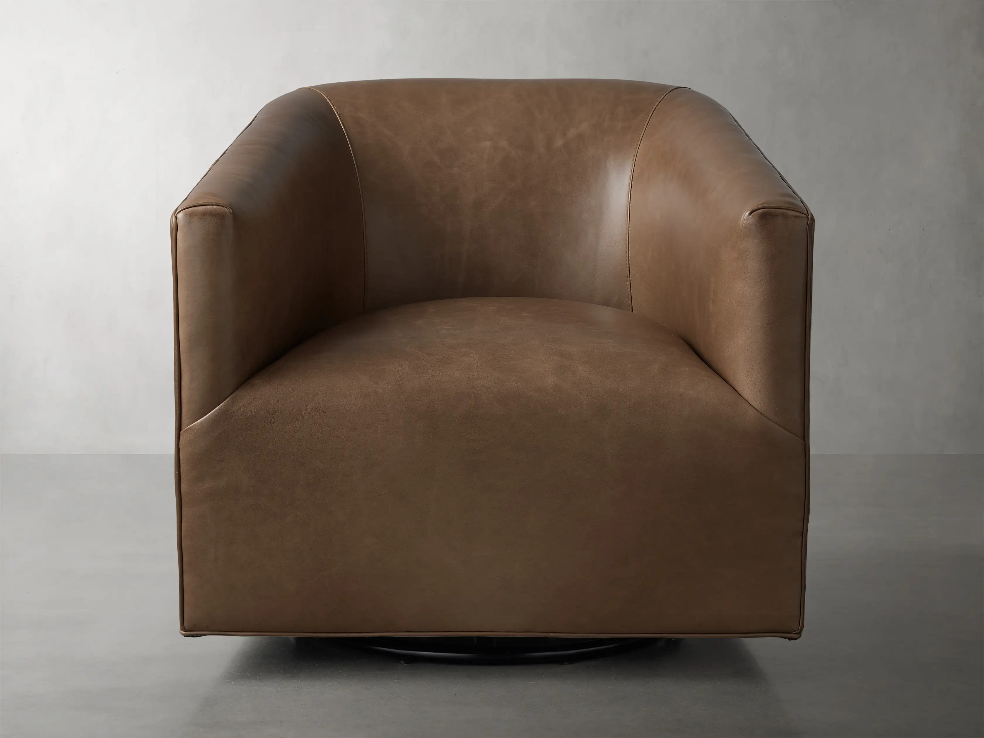 Ellison Leather Swivel Chair | Arhaus
