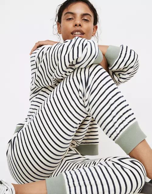 MWL Velour Slim Joggers in Stripe | Madewell