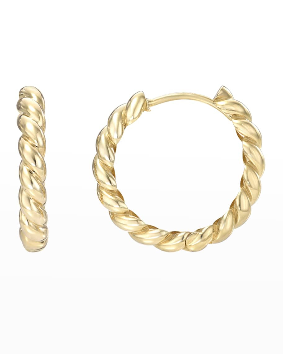 14k Gold Twist Huggie Earrings | Neiman Marcus