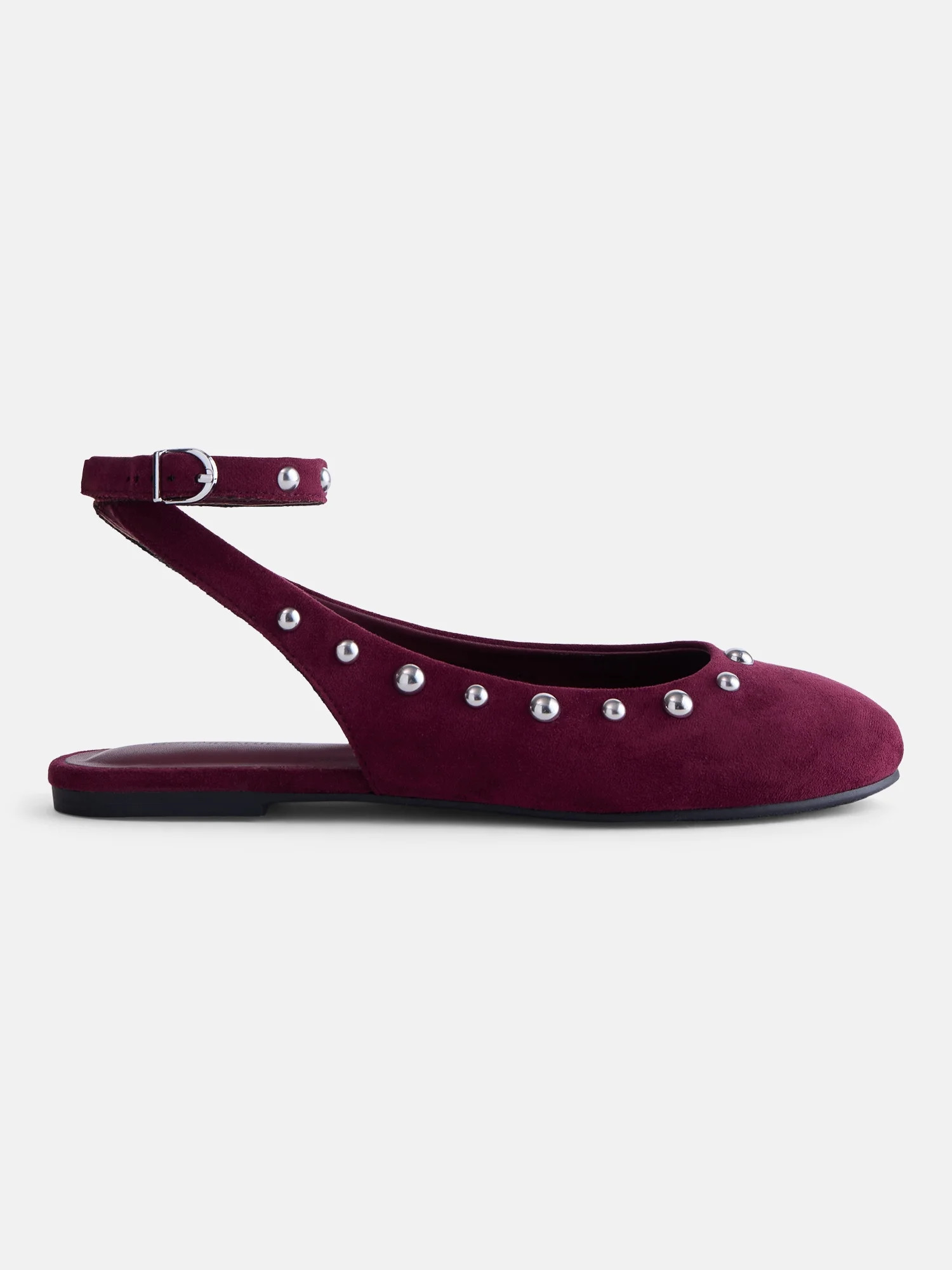 No Boundaries Women’s Faux Suede Ankle Ballet Flats | Walmart (US)