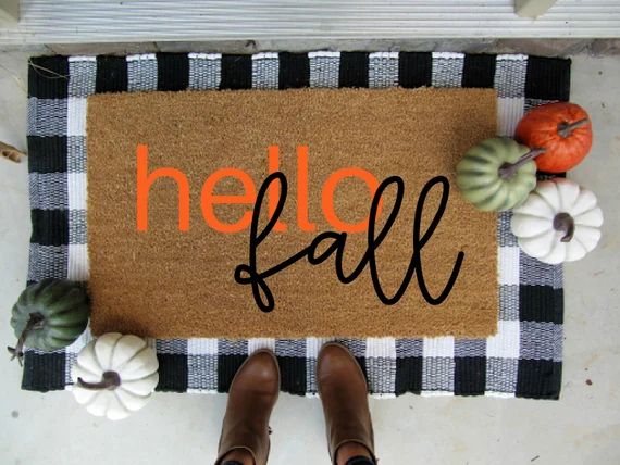 Hello fall doormat fall doormat personalized doormat | Etsy | Etsy (US)