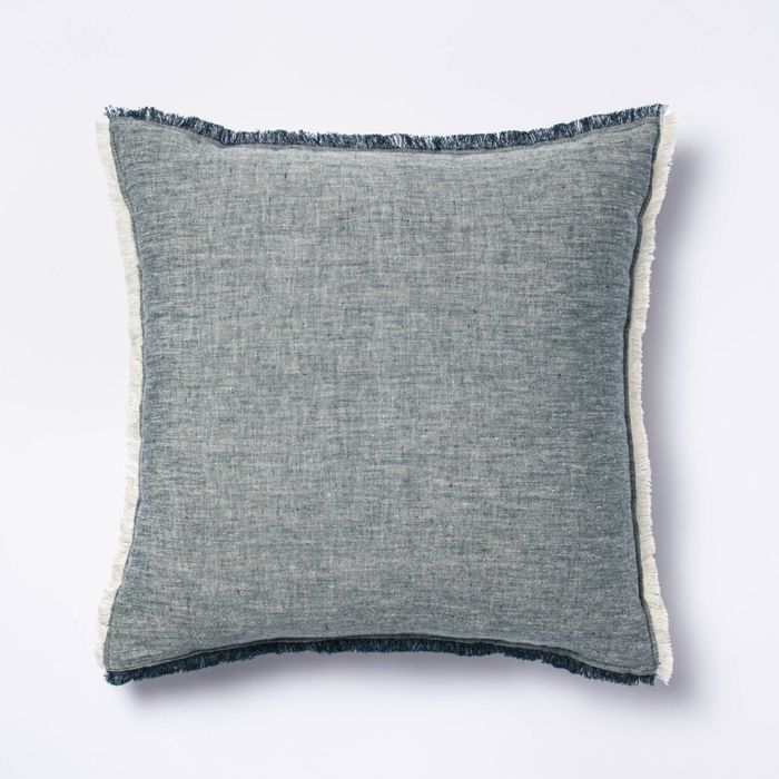 Linen Throw Pillow with Contrast Frayed Edges - Threshold™ designed with Studio McGee | Target