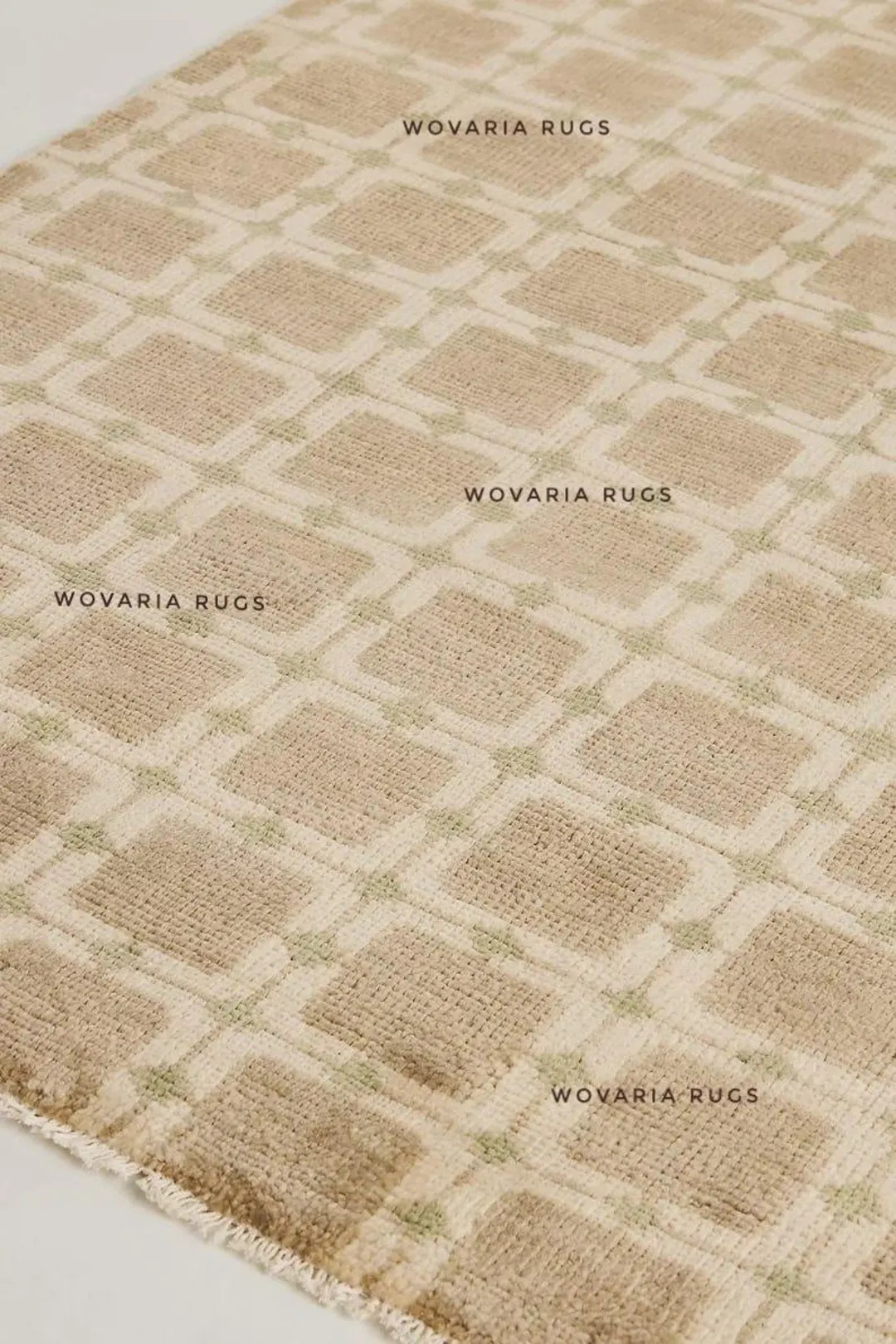 Hand-knotted Oushak wool Rug 6x9 9x12 Neutral Beige Turkish Area Rug, Minimal Geometric Pattern, ... | Etsy (US)